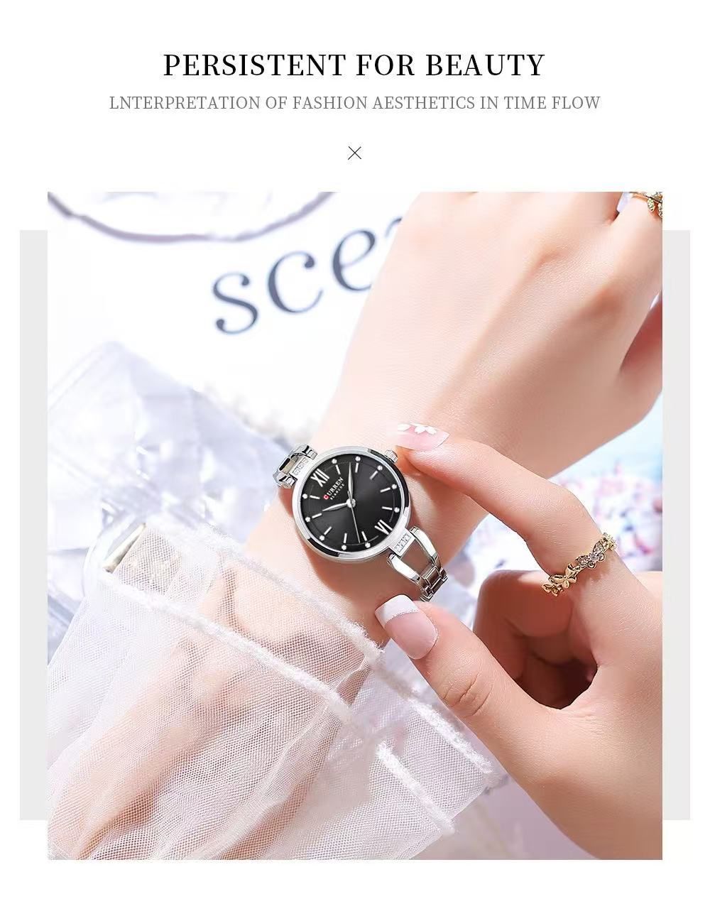 CURREN/KARUIN 9092 Ladies' Roman Numerals Chain Watch Waterproof Small Dial Women's Watch Fashion Watch
