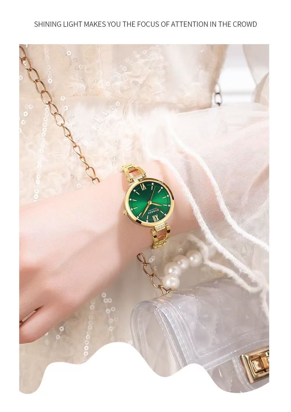 CURREN/KARUIN 9092 Ladies' Roman Numerals Chain Watch Waterproof Small Dial Women's Watch Fashion Watch