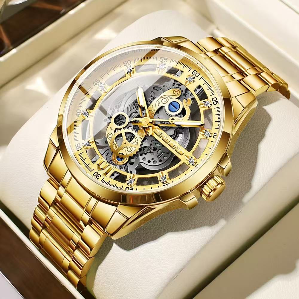 2 Pcs B505 New Binbang Authentic Men's Quartz Watch, Men's Commercial Luxury Trendy Wristwatch, Douyin Hit, Non - Mechanical