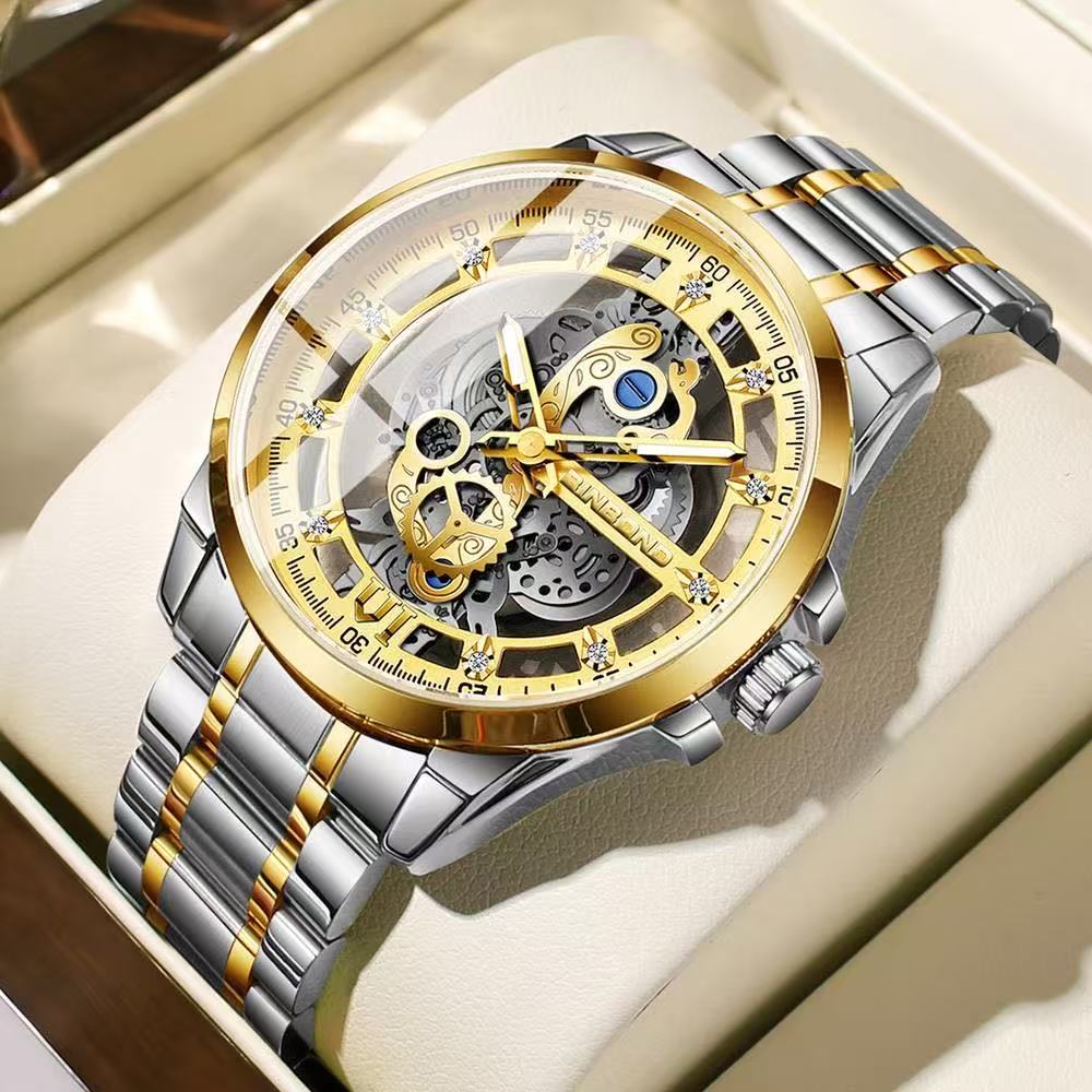 2 Pcs B505 New Binbang Authentic Men's Quartz Watch, Men's Commercial Luxury Trendy Wristwatch, Douyin Hit, Non - Mechanical