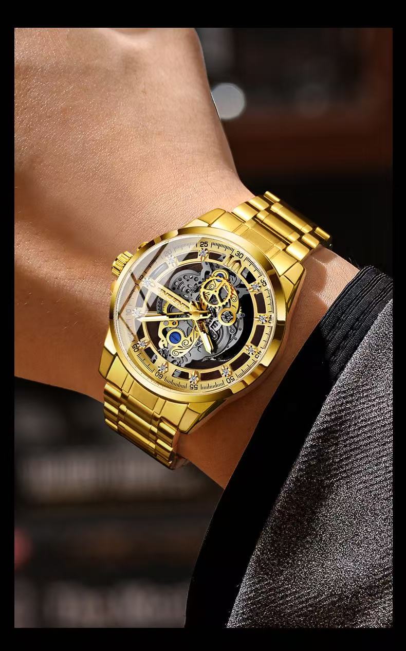 2 Pcs B505 New Binbang Authentic Men's Quartz Watch, Men's Commercial Luxury Trendy Wristwatch, Douyin Hit, Non - Mechanical