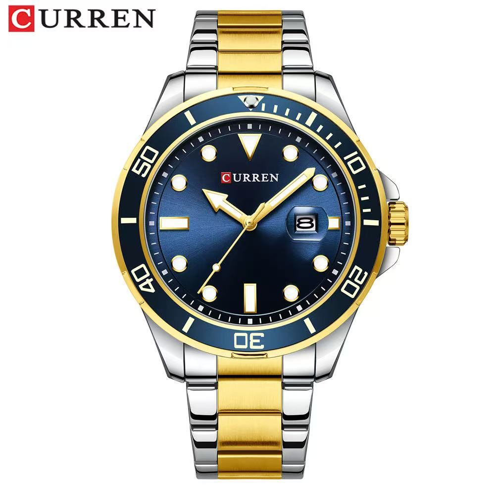 CURREN/KARUIN 8388 Men's Large Dial Calendar Watch Business Steel Strap Waterproof Casual Men's Watch, First-Class Quality