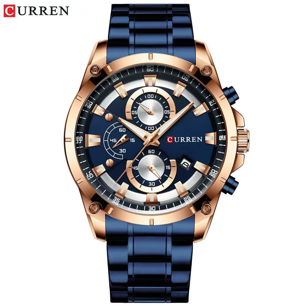 CURREN/Karuien 8360 Men's Waterproof Business Wristwatch Calendar Simple Steel Strap Six - Hand Multi - functional Watch