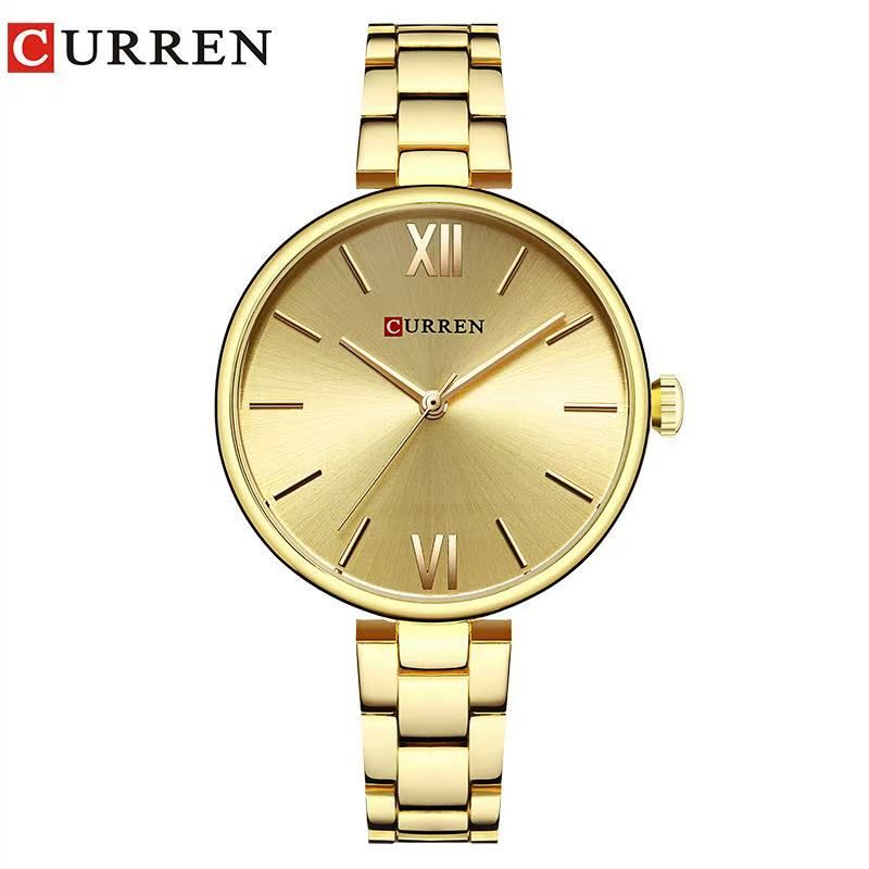 CURREN/Karuien 9017 Waterproof Casual Quartz Watch, Women's Roman Numeral Simple Wristwatch