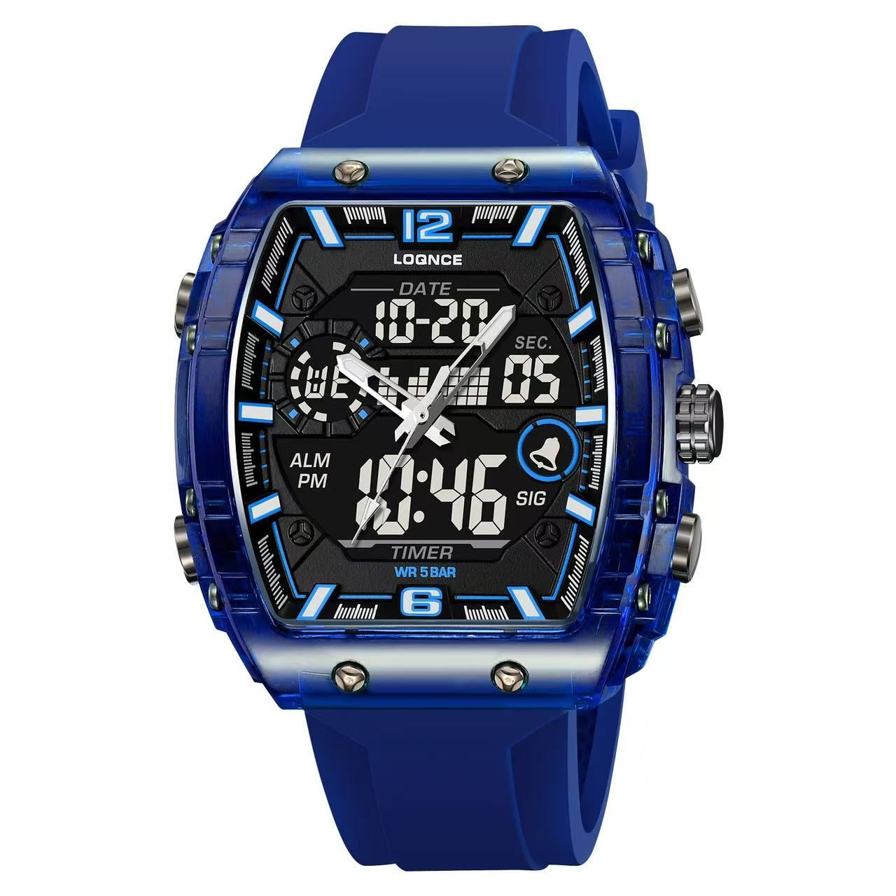 LOQNCE 98003 Fashion Digital Luminous Electronic Waterproof Wristwatch Men's Sports Watch Outdoor Student Watch