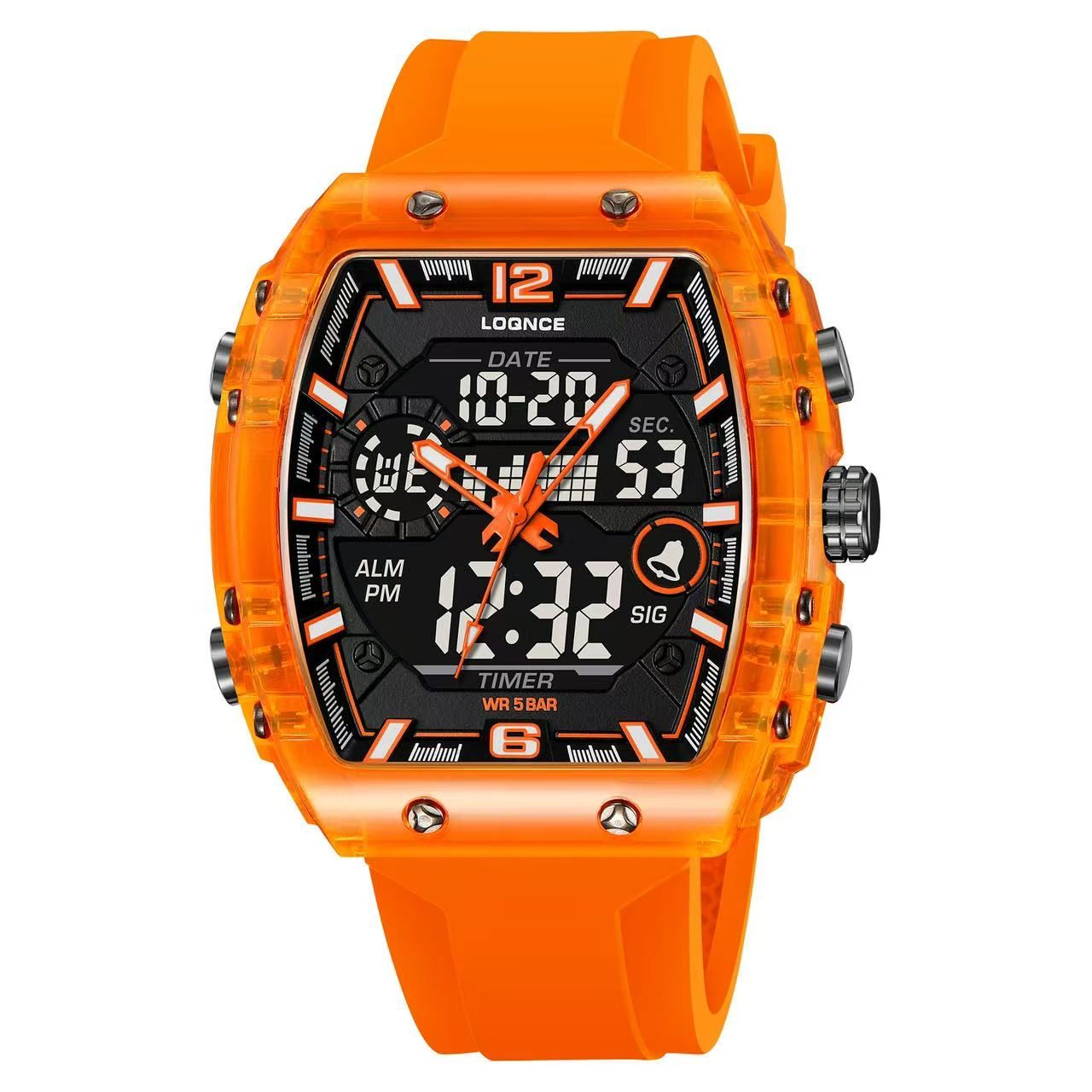 LOQNCE 98003 Fashion Digital Luminous Electronic Waterproof Wristwatch Men's Sports Watch Outdoor Student Watch
