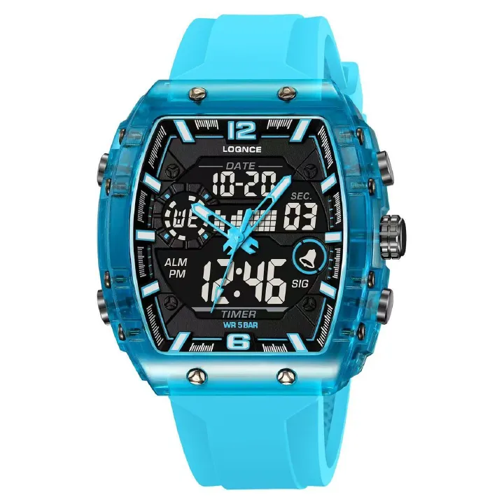 LOQNCE 98003 Fashion Digital Luminous Electronic Waterproof Wristwatch Men's Sports Watch Outdoor Student Watch