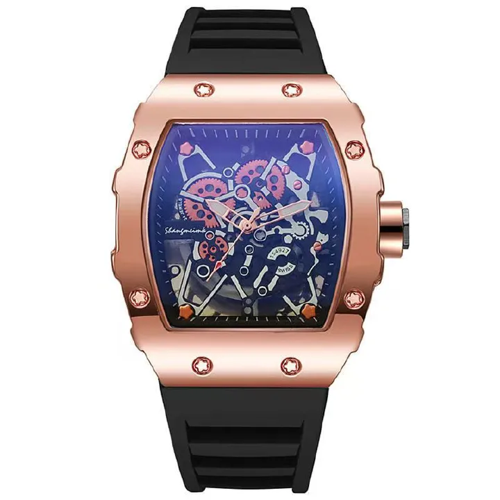 New HLDAS -106 Style Six-Star Barrel Richard Hollow Imitation Mechanical Watch Fashion Sports Student Quartz Alloy Men's Watch