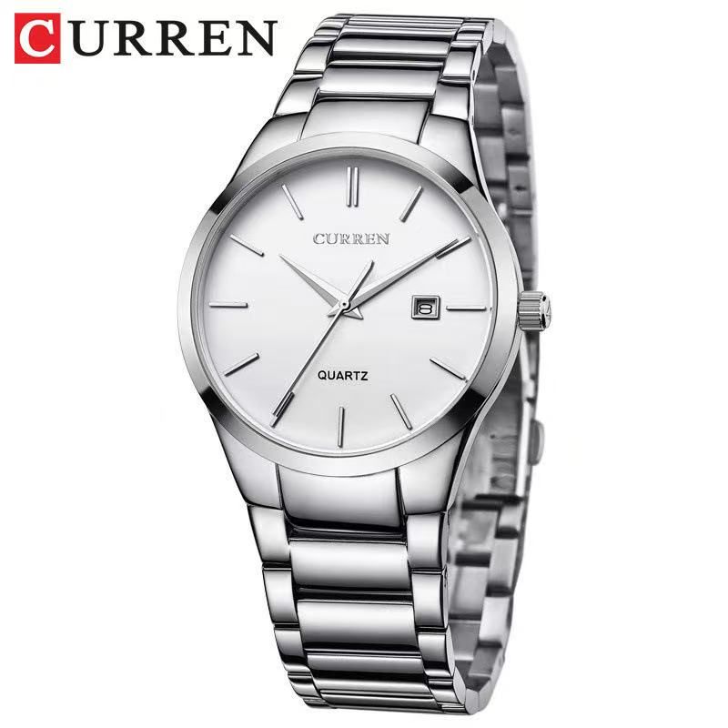 CURREN 8106 Men's Business Waterproof Calendar Quartz Watch Unisex Large Dial Wristwatch