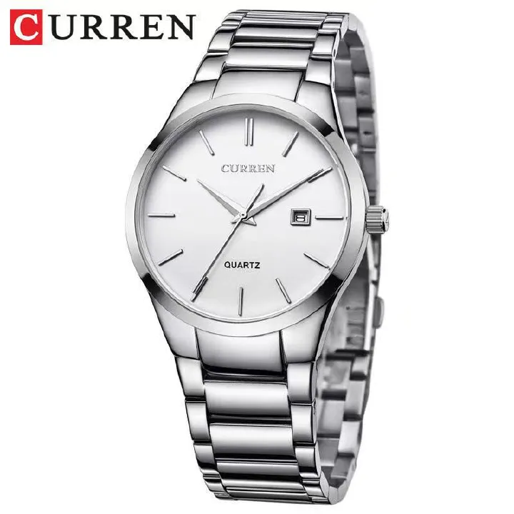 CURREN 8106 Men's Business Waterproof Calendar Quartz Watch Unisex Large Dial Wristwatch