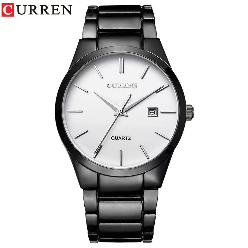 CURREN 8106 Men's Business Waterproof Calendar Quartz Watch Unisex Large Dial Wristwatch