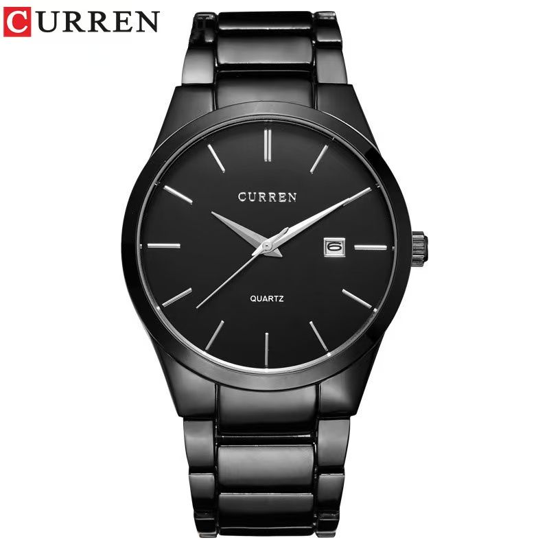 CURREN 8106 Men's Business Waterproof Calendar Quartz Watch Unisex Large Dial Wristwatch
