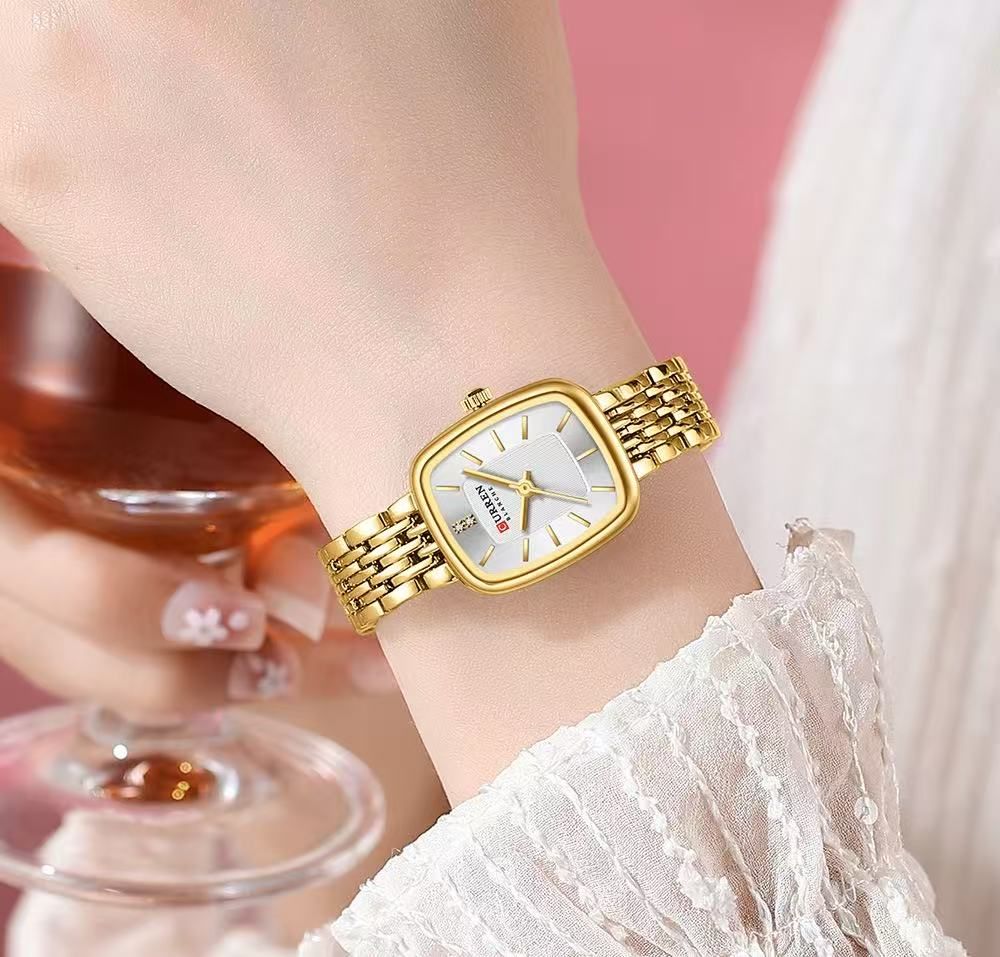 CURREN/Car瑞恩 9093 Ladies' Square Waterproof Watch Simple Casual Women's Watch Foreign Trade Ladies' Watch