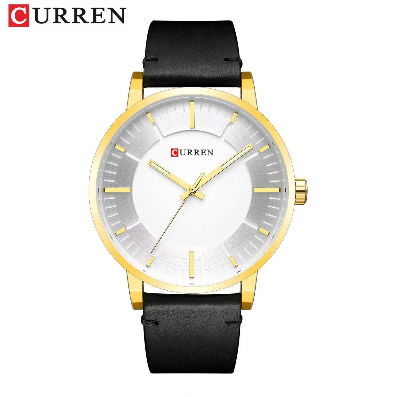 CURREN/KARIN 8332 Large Dial Unisex Waterproof Watch Simple Quartz Leather Strap Watch Couple Watch