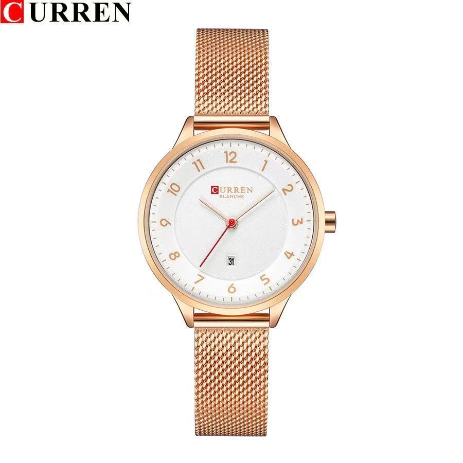 CURREN/KARIN 9035 Small Dial Ladies' Waterproof Watch Ultra - Thin Calendar Quartz Mesh Strap Wristwatch