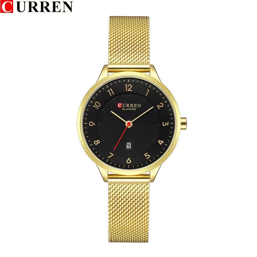 CURREN/KARIN 9035 Small Dial Ladies' Waterproof Watch Ultra - Thin Calendar Quartz Mesh Strap Wristwatch