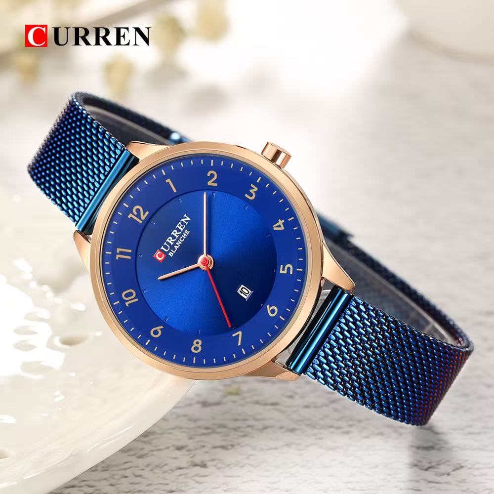 CURREN/KARIN 9035 Small Dial Ladies' Waterproof Watch Ultra - Thin Calendar Quartz Mesh Strap Wristwatch