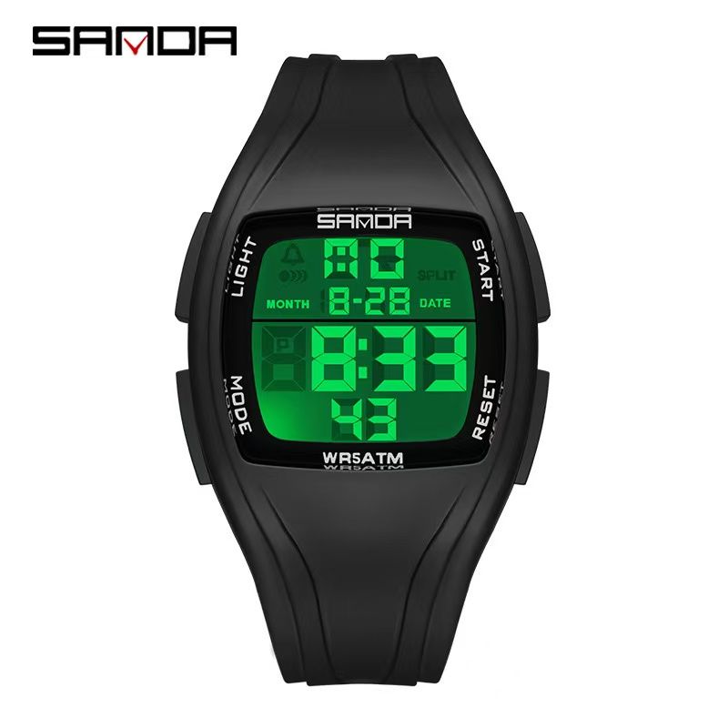 SANDA Sanda Electronic Single - Display Multifunctional Student Teenager Fashion Trend Waterproof Sports Watch 9054