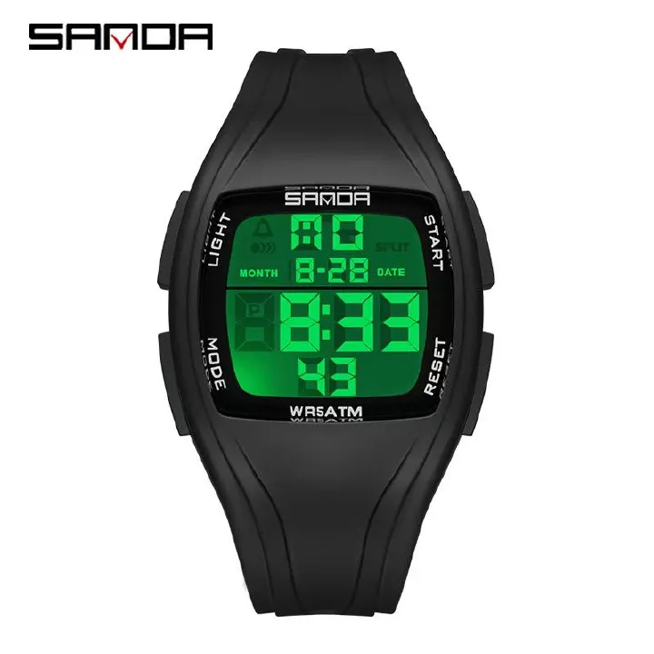 SANDA Sanda Electronic Single - Display Multifunctional Student Teenager Fashion Trend Waterproof Sports Watch 9054