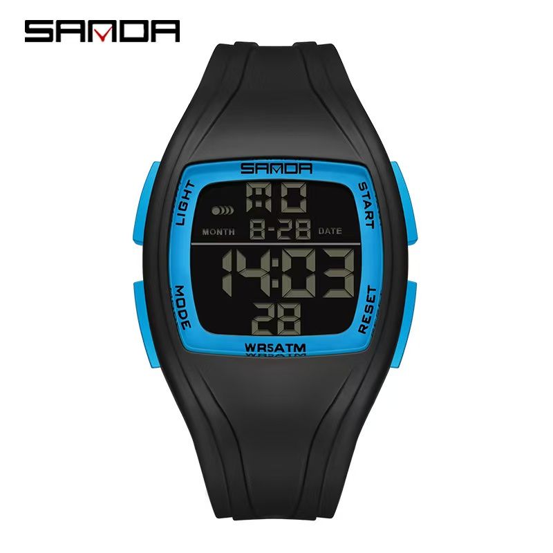 SANDA Sanda Electronic Single - Display Multifunctional Student Teenager Fashion Trend Waterproof Sports Watch 9054