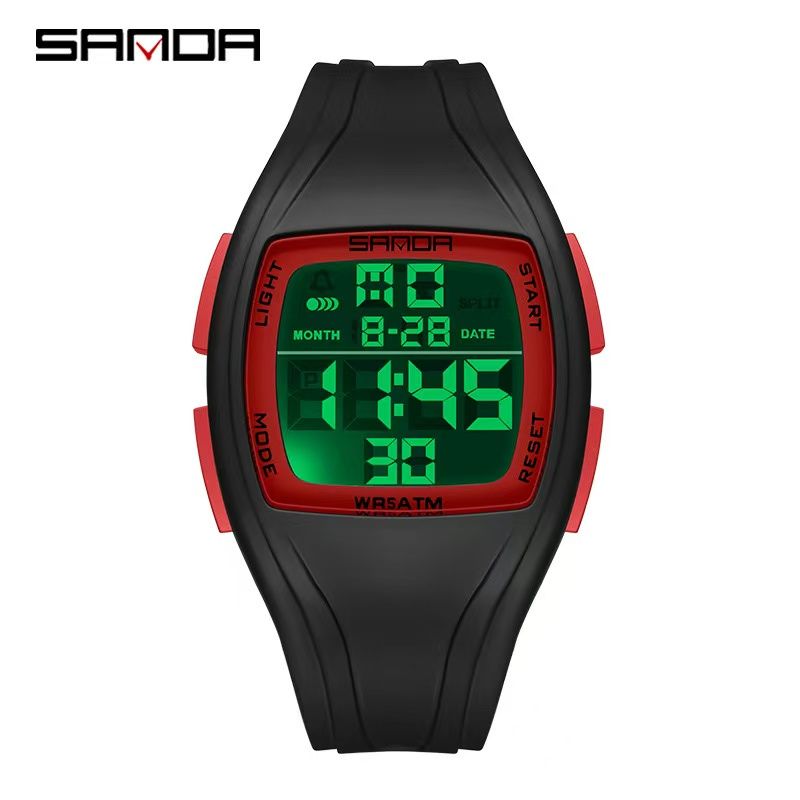 SANDA Sanda Electronic Single - Display Multifunctional Student Teenager Fashion Trend Waterproof Sports Watch 9054