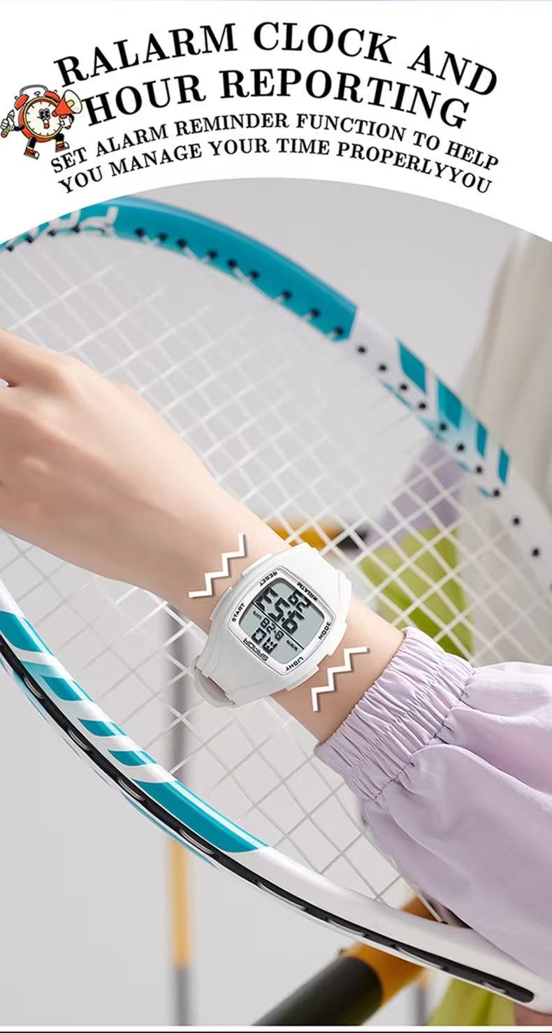 SANDA Sanda Electronic Single - Display Multifunctional Student Teenager Fashion Trend Waterproof Sports Watch 9054