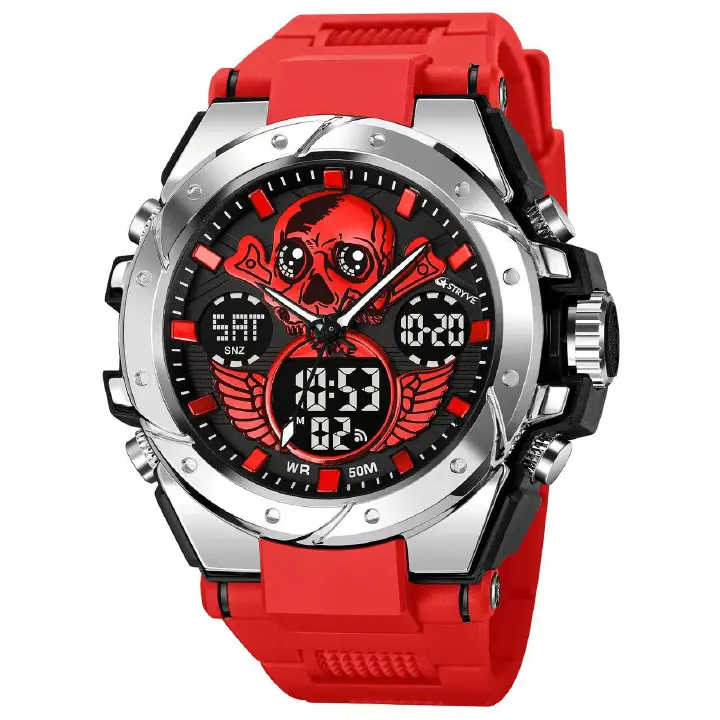 STRYVE  S8008 E - Commerce Men's Sports Watch Skull Luminous Electronic Waterproof Watch Multi - Functional Watch