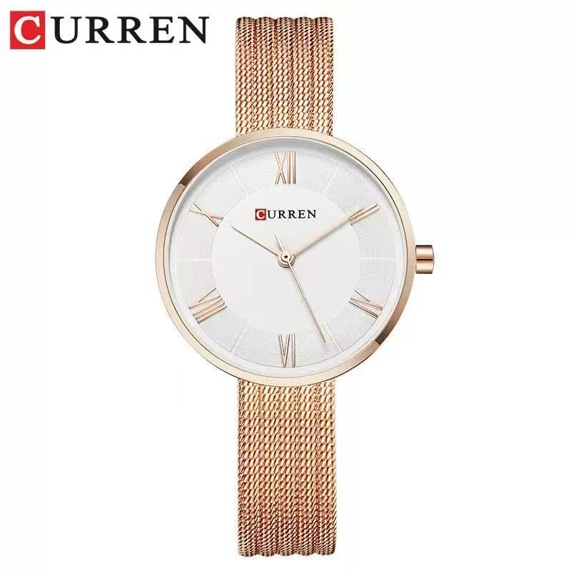 CURREN/KAREIN 9020 Women's Water-Resistant Quartz Watch With Small Dial, Exquisite Mesh Strap, Fashionable Wristwatch