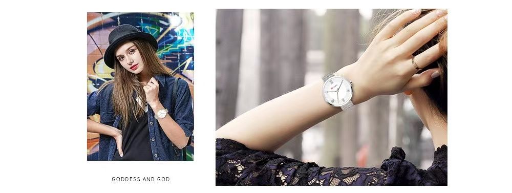 CURREN/KAREIN 9020 Women's Water-Resistant Quartz Watch With Small Dial, Exquisite Mesh Strap, Fashionable Wristwatch