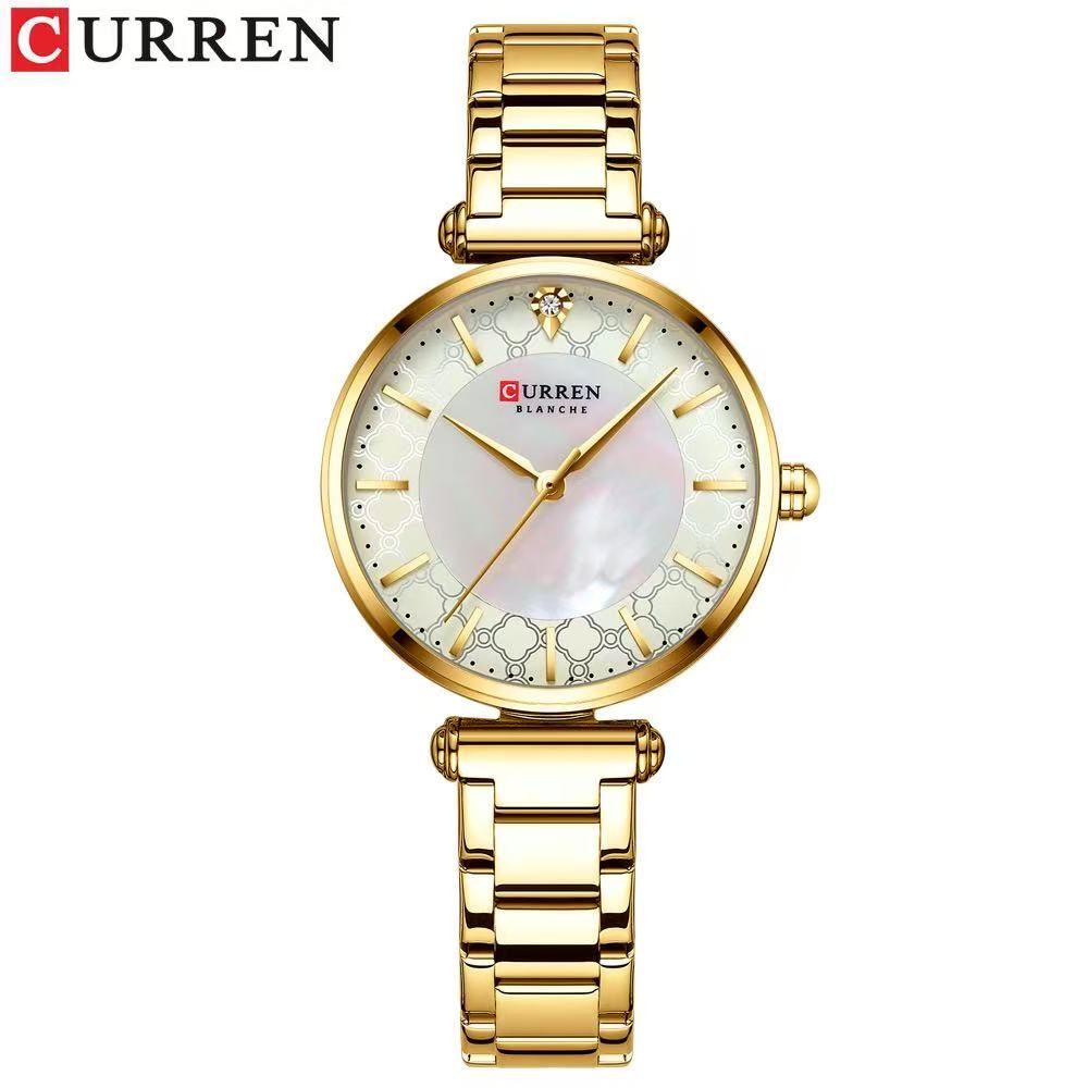 CURREN/KAREIN 9072 Women's Small Dial Water-Resistant Watch, Minimalist Shell - Faced Business Wristwatch
