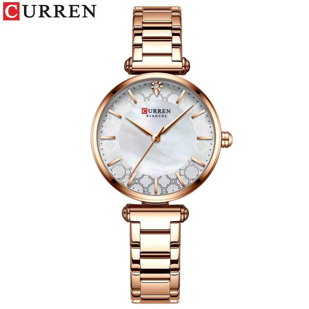 CURREN/KAREIN 9072 Women's Small Dial Water-Resistant Watch, Minimalist Shell - Faced Business Wristwatch