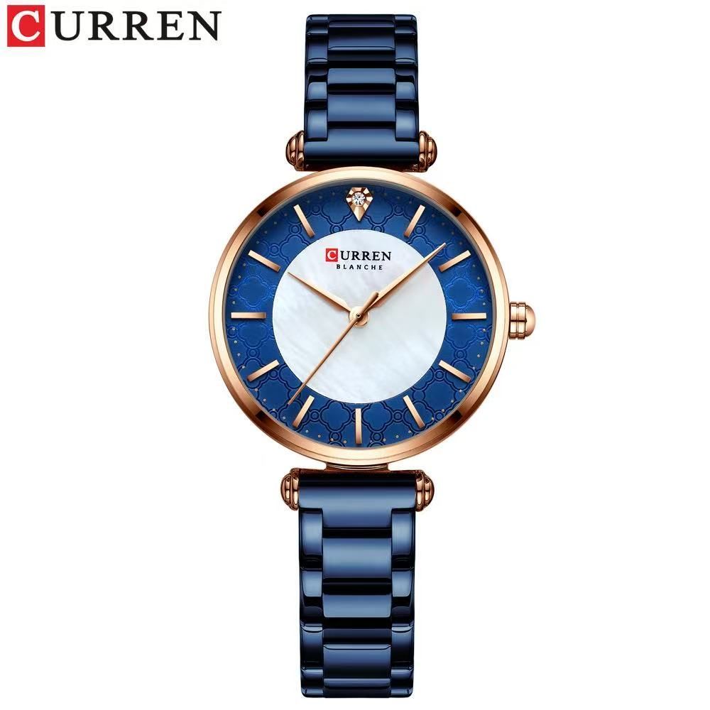 CURREN/KAREIN 9072 Women's Small Dial Water-Resistant Watch, Minimalist Shell - Faced Business Wristwatch