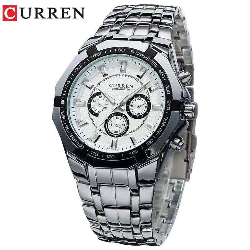 CURREN/KAREIN 8084 Business Fashion Men's Precision Wristwatch, Quartz Watch, Fake Three-Eye Wristwatch