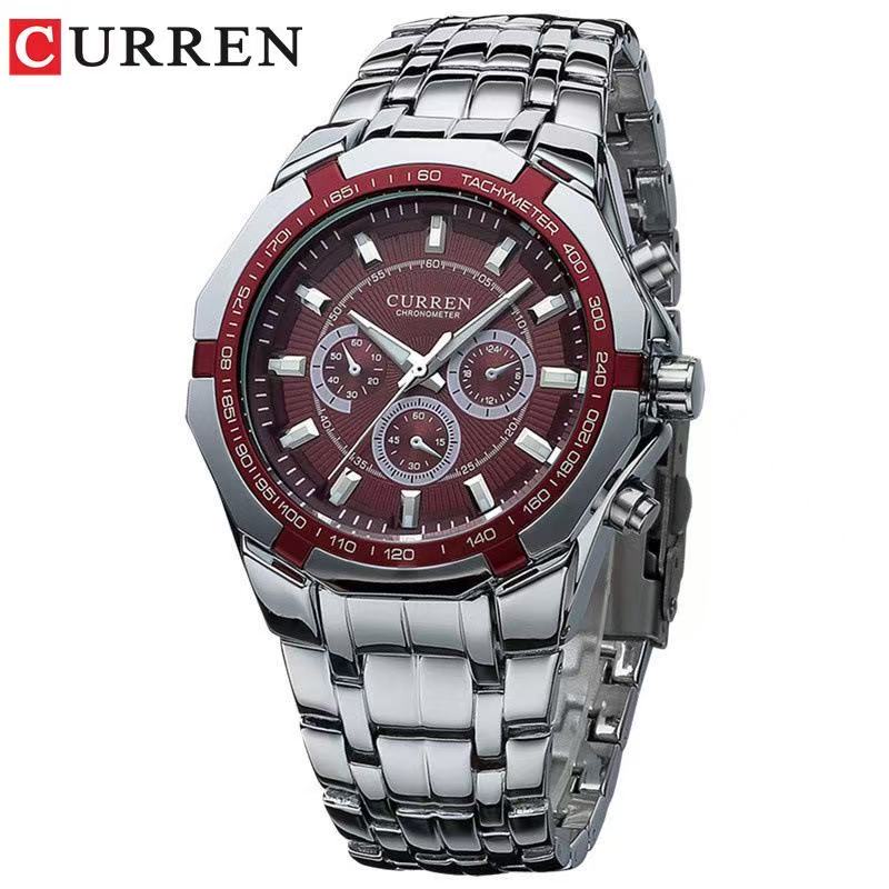 CURREN/KAREIN 8084 Business Fashion Men's Precision Wristwatch, Quartz Watch, Fake Three-Eye Wristwatch