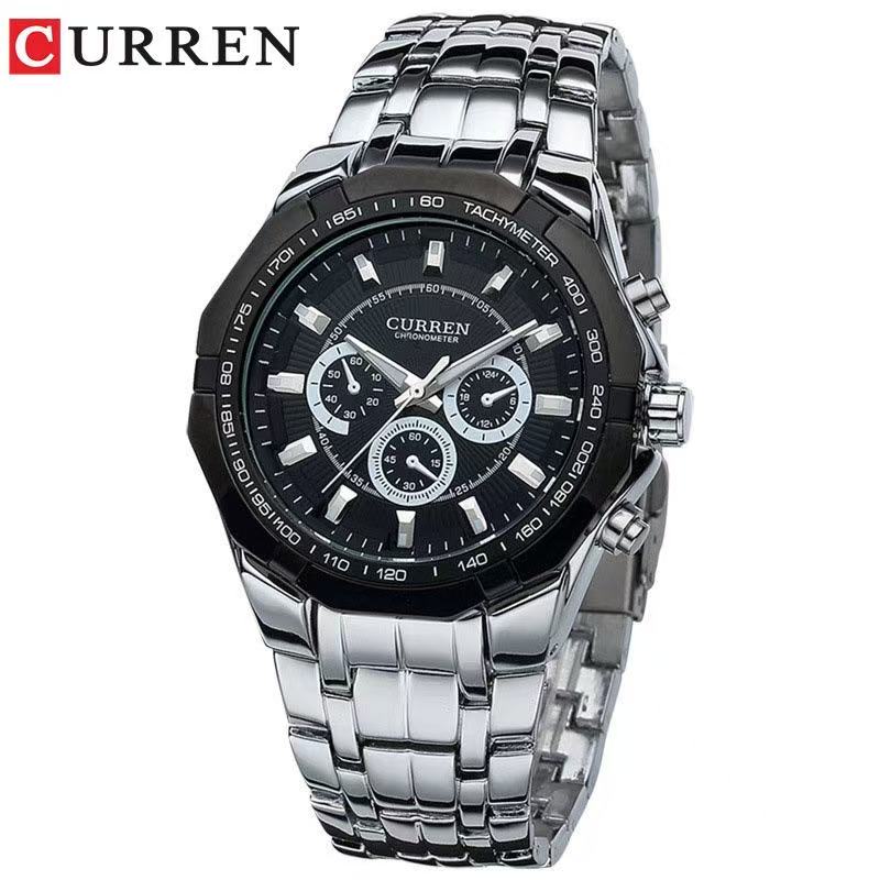 CURREN/KAREIN 8084 Business Fashion Men's Precision Wristwatch, Quartz Watch, Fake Three-Eye Wristwatch