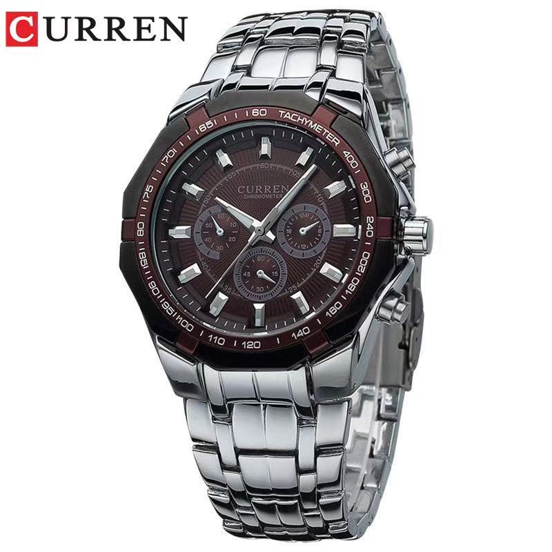 CURREN/KAREIN 8084 Business Fashion Men's Precision Wristwatch, Quartz Watch, Fake Three-Eye Wristwatch