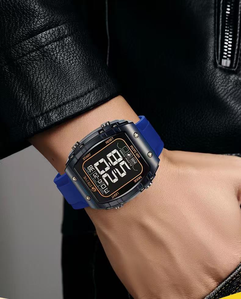 STRYVE S8031 New Sports Series Luminous Electronic 5 - Degree Waterproof Watch, Mirror Material, Adopting High - Transparency Resin