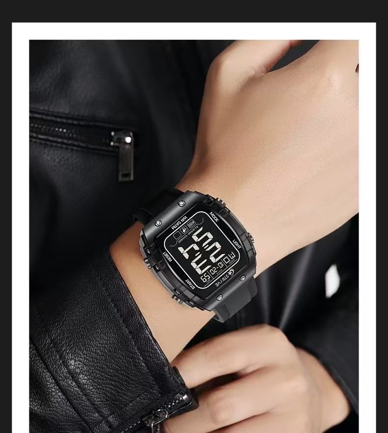 STRYVE S8031 New Sports Series Luminous Electronic 5 - Degree Waterproof Watch, Mirror Material, Adopting High - Transparency Resin