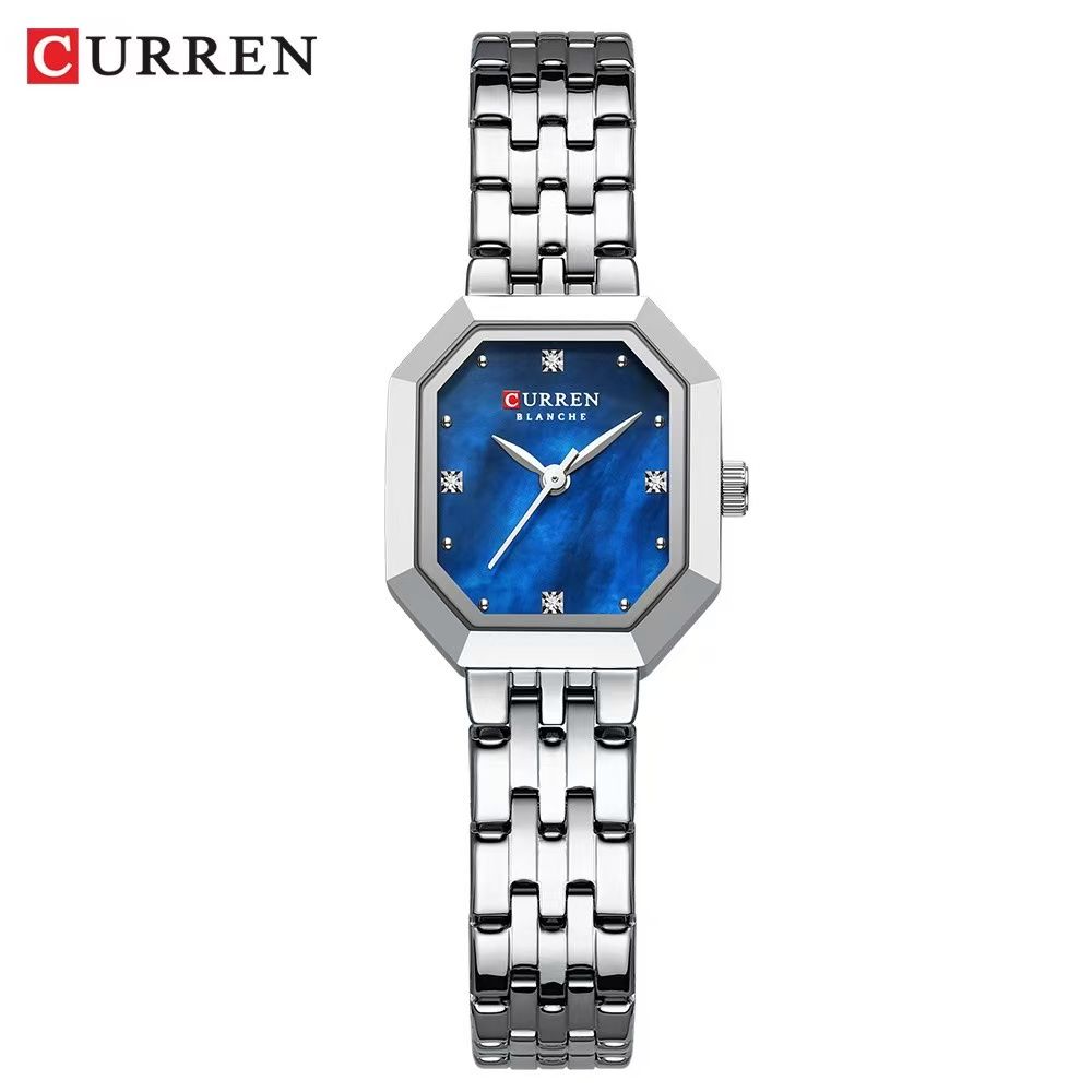 CURREN 9108 Fashion Rectangular Ladies' Watch With Shell Dial, Elegant Wristwatch For Temperament