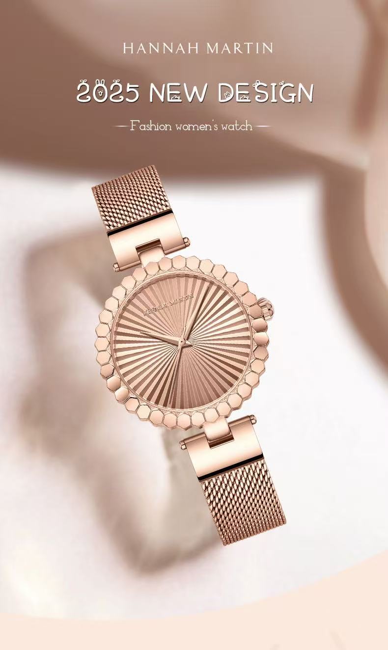 2025 New Hannah Martin 1571 Japanese Movement Waterproof Fashion Minimalist Niche Ladies' Quartz Watch With Japanese Movement
