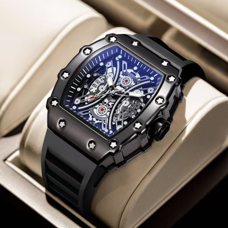 POEDAGAR/ Boda Watch, Model 922, Swiss Brand, Men's Watch Super Luminous Waterproof Quartz Watch, New Barrel-Shaped Style, Adopting Mineral Reinforced Glass Mirror