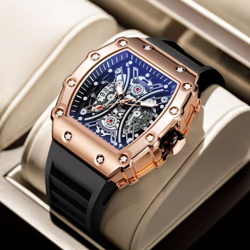POEDAGAR/ Boda Watch, Model 922, Swiss Brand, Men's Watch Super Luminous Waterproof Quartz Watch, New Barrel-Shaped Style, Adopting Mineral Reinforced Glass Mirror