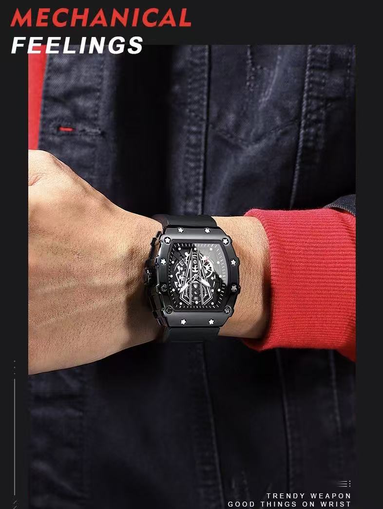 POEDAGAR/ Boda Watch, Model 922, Swiss Brand, Men's Watch Super Luminous Waterproof Quartz Watch, New Barrel-Shaped Style, Adopting Mineral Reinforced Glass Mirror