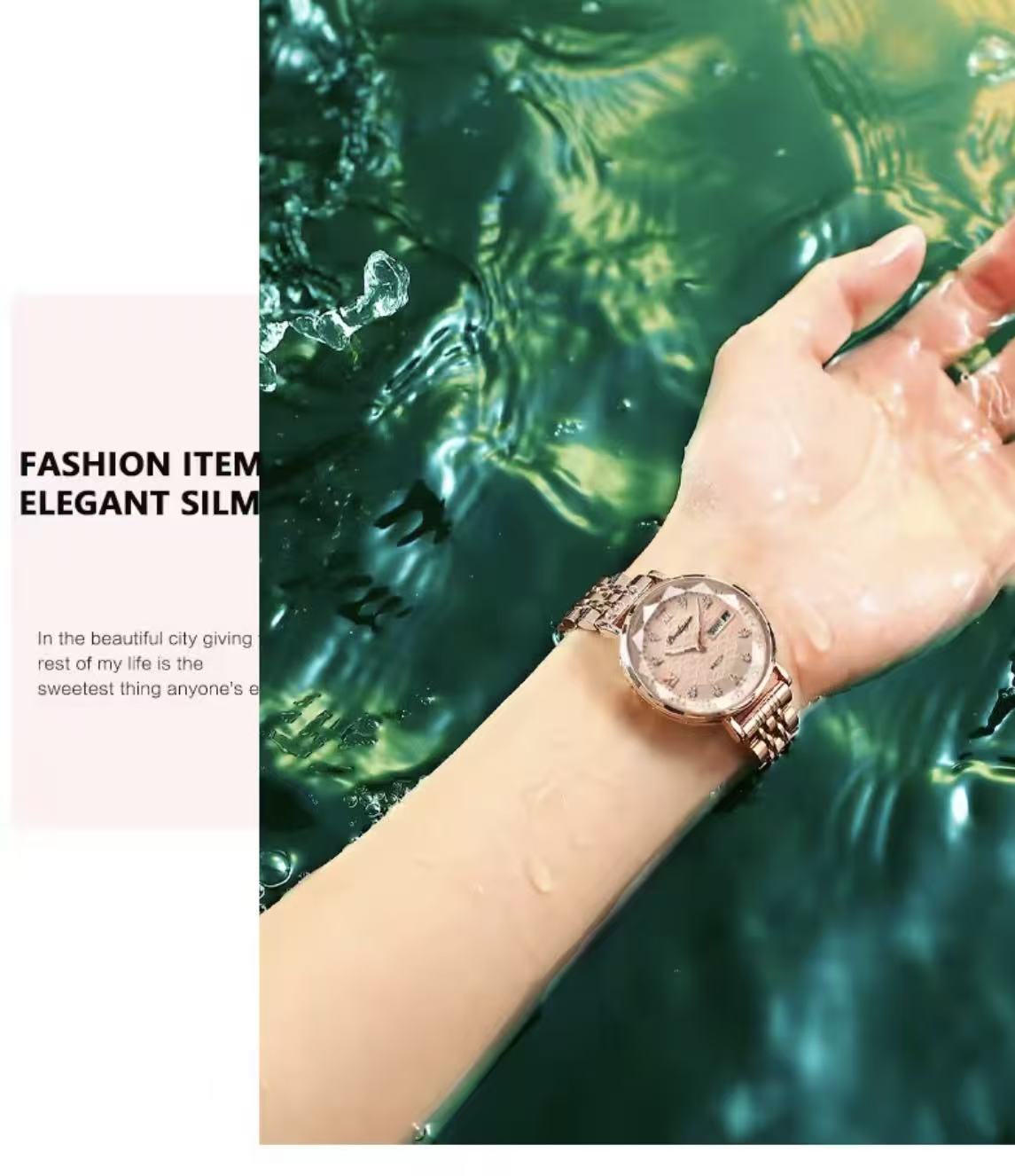 POEDAGAR 3011  Waterproof Luminous Ladies' Watch Women Student Calendar Slim Quartz Watch Stainless Steel Strap Wristwatch