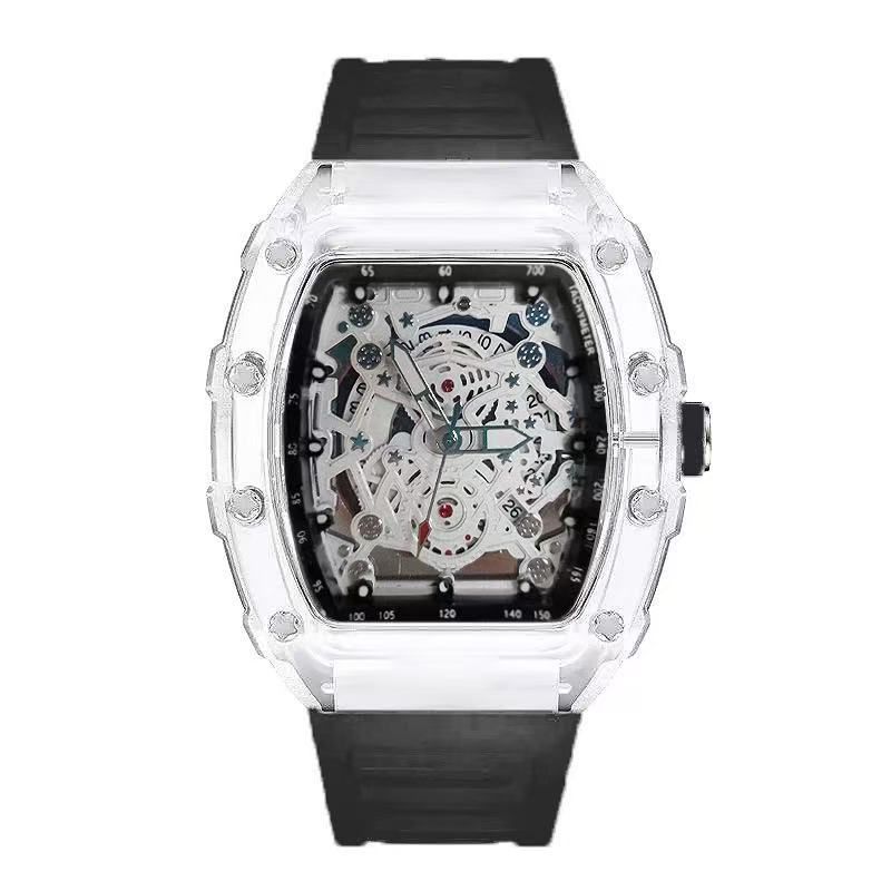 Zido 1708 Personalized Transparent Quartz Watch, Waterproof Barrel Style, Barrel Case, Fashion Design, Men's And Women's Couple Quartz Watch, Equipped With Seagull Movement