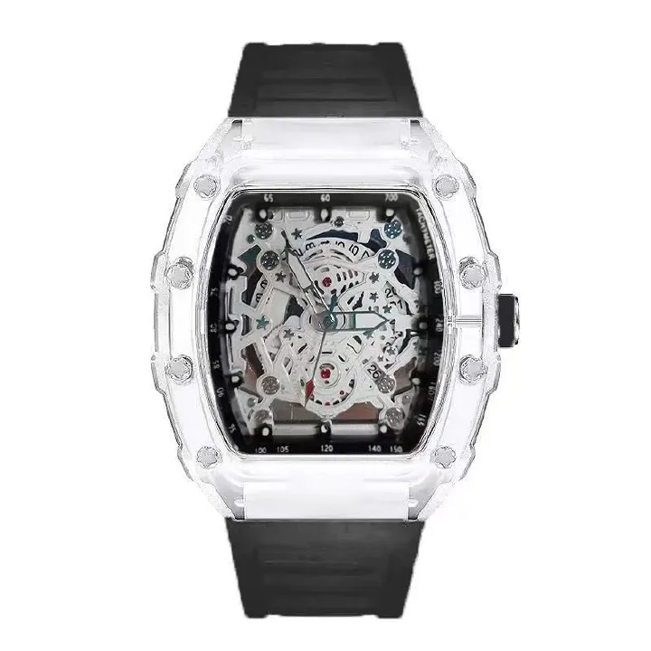 Zido 1708 Personalized Transparent Quartz Watch, Waterproof Barrel Style, Barrel Case, Fashion Design, Men's And Women's Couple Quartz Watch, Equipped With Seagull Movement