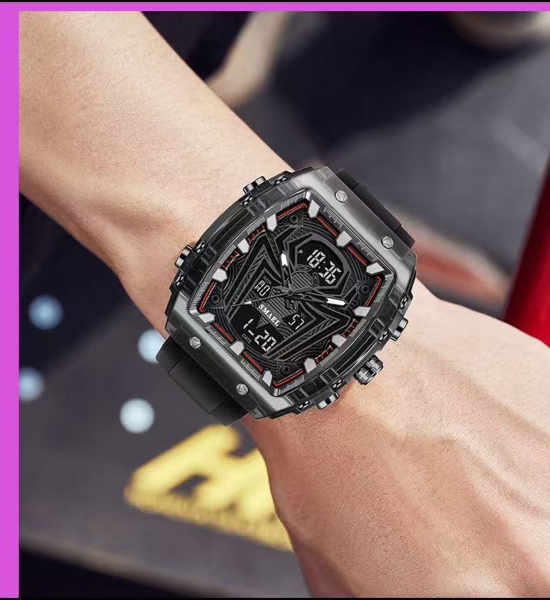 Smael 8116 New Cool Spider Barrel-Shaped Large Dial Design Sports Waterproof Fashion Multifunctional Men's Quartz Electronic Watch