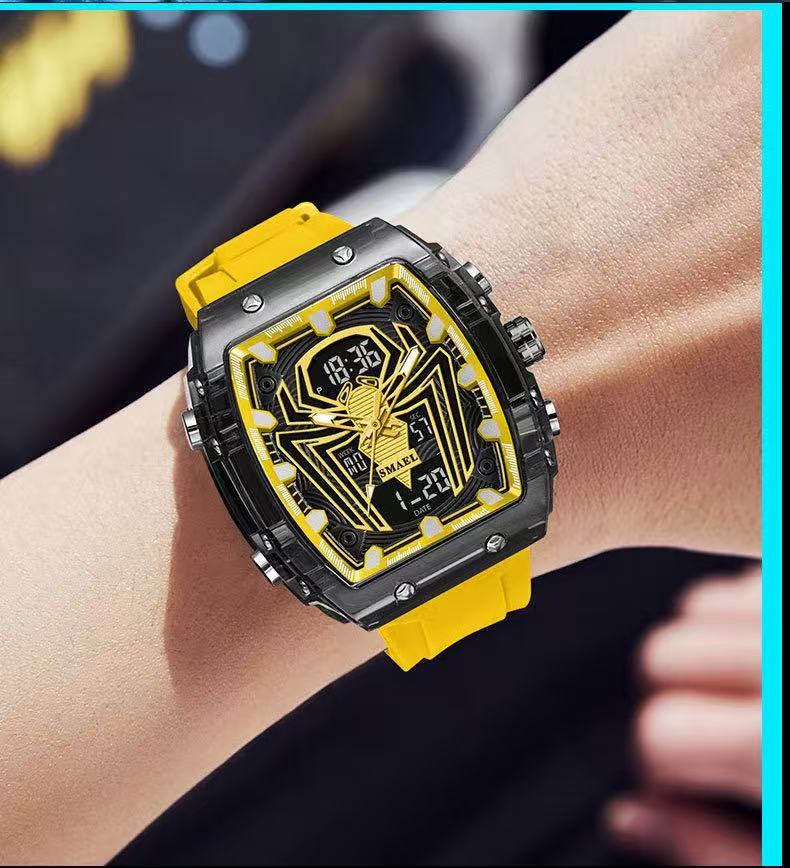 Smael 8116 New Cool Spider Barrel-Shaped Large Dial Design Sports Waterproof Fashion Multifunctional Men's Quartz Electronic Watch