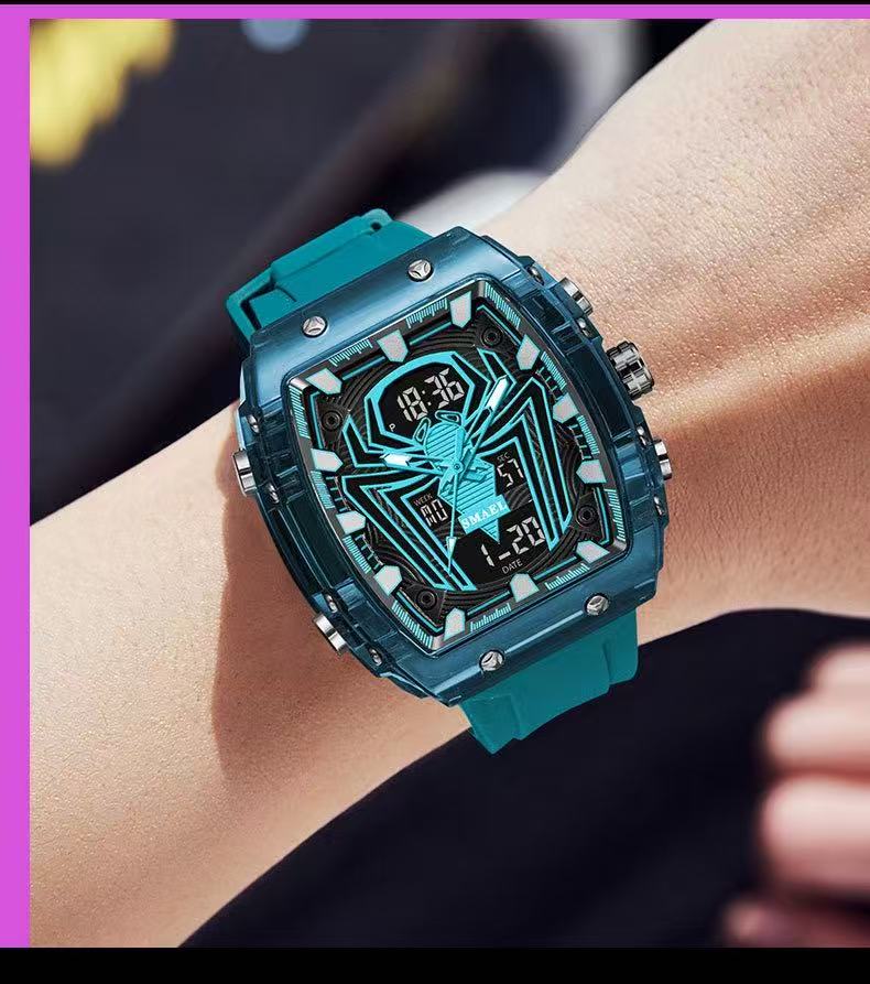 Smael 8116 New Cool Spider Barrel-Shaped Large Dial Design Sports Waterproof Fashion Multifunctional Men's Quartz Electronic Watch