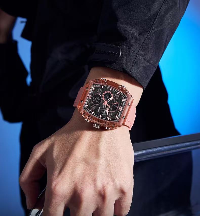 Smael 8109 Barrel-Shaped Multifunctional Sports & Leisure Electronic Watch, Waterproof, Dual Display, LED Luminous, Alarm Clock, Men's Watch